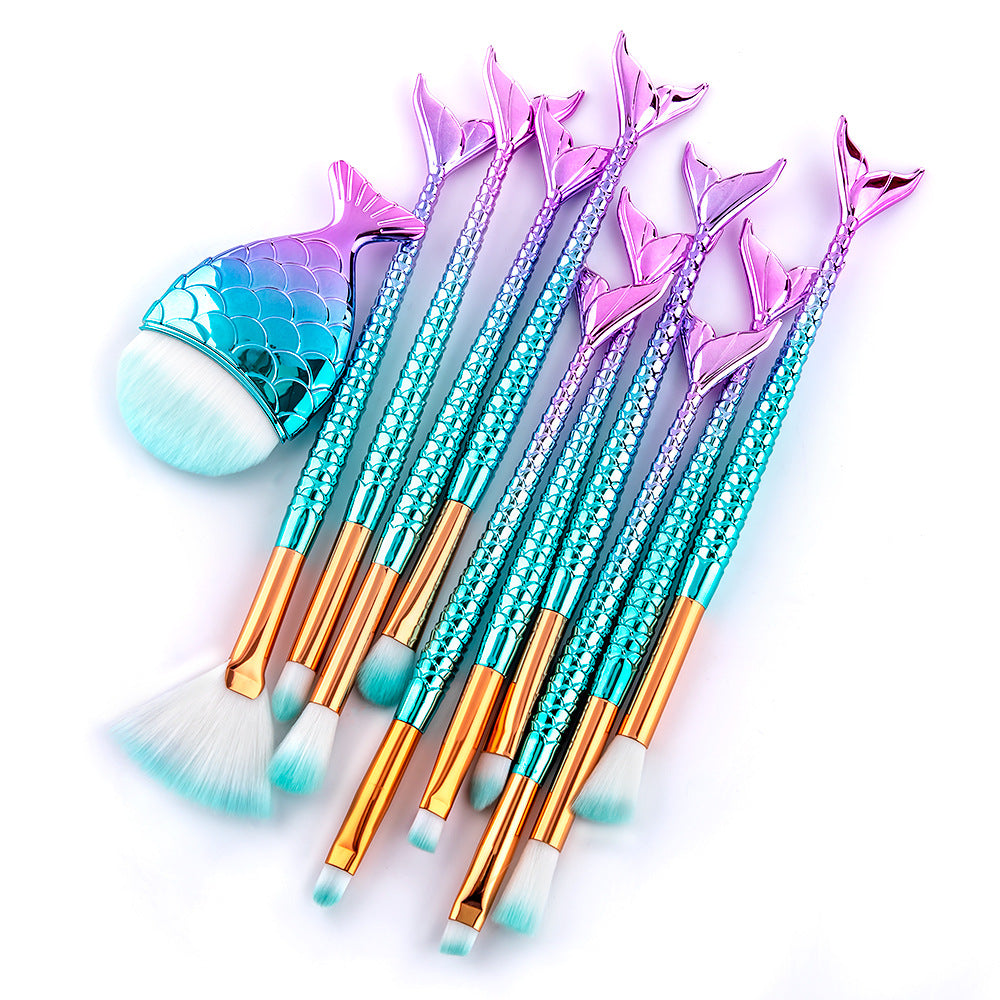 11-Piece Enchanted Mermaid Makeup Brushes