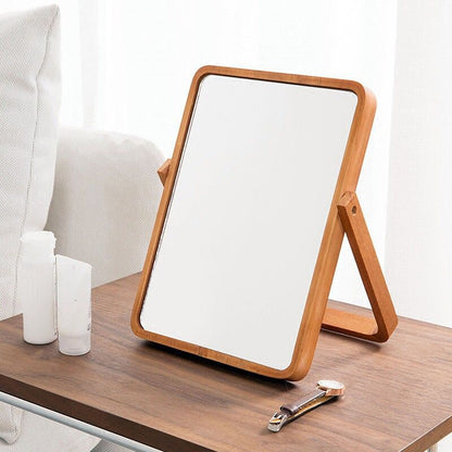 Elegant HD Wooden Makeup Mirror