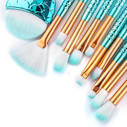 11-Piece Enchanted Mermaid Makeup Brushes