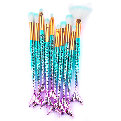 11-Piece Enchanted Mermaid Makeup Brushes
